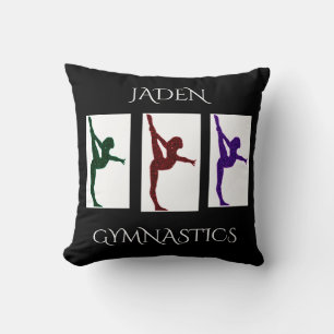 Gymnastics personalised name throw pillow. cushion