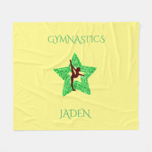 Gymnastics personalised star fleece blanket.