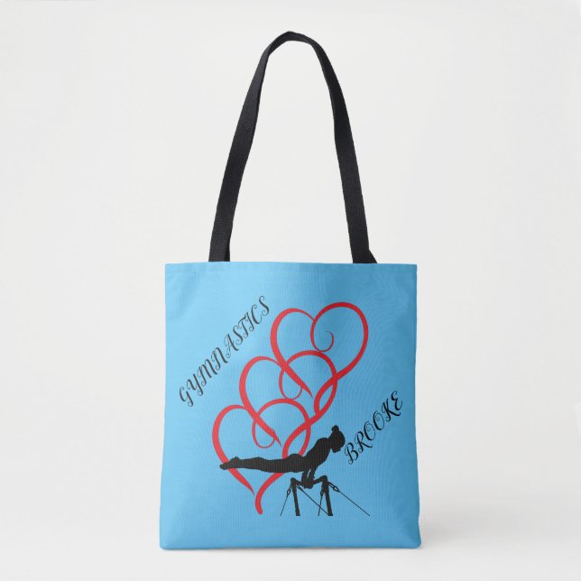 GYMNASTICS personalised tote bag. (Front)