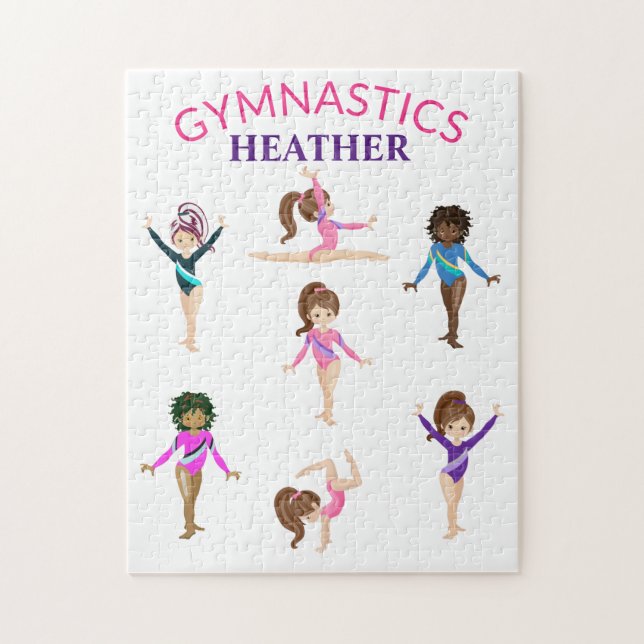 Gymnastics personalized gymnast girl's jigsaw puzz jigsaw puzzle (Vertical)