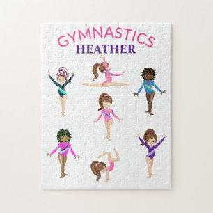 Gymnastics personalized gymnast girl's jigsaw puzz puzzle