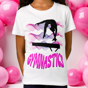 Gymnastics Pink and Purple Balance Beam T-Shirt
