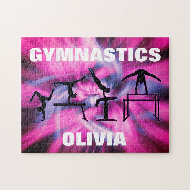 Gymnastics Pink and Purple Swirl Puzzle (Horizontal)