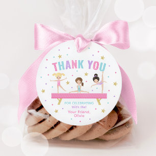 Gymnastics Pink Birthday Party Favour Tags