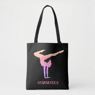 Gymnastics Pink Glitter Personalised  Tote Bag