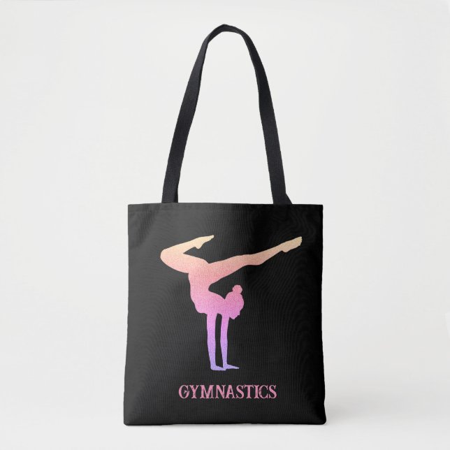 Gymnastics Pink Glitter Personalised  Tote Bag (Front)