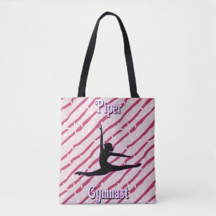 Gymnastics Pink White Peppermint Candy Sprinkle Tote Bag