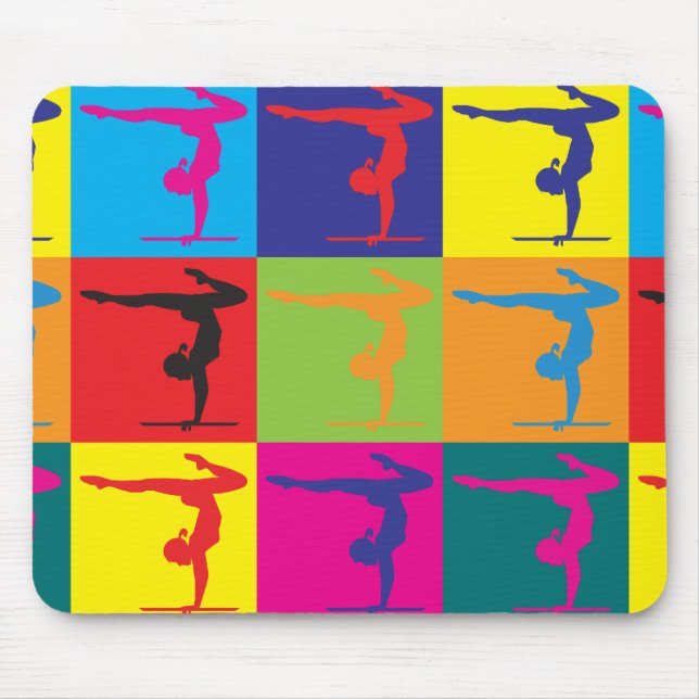 Gymnastics Pop Art Mouse Mat (Front)