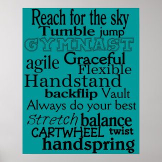 Gymnastics Poster Subway Art Wall Decoration