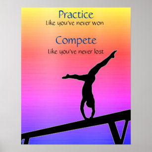 Gymnastics Practice / Compete Balance Beam Poster