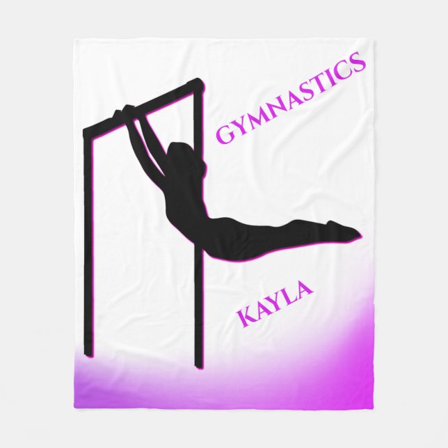 Gymnastics Purple and White Personalised    Fleece Blanket (Front)