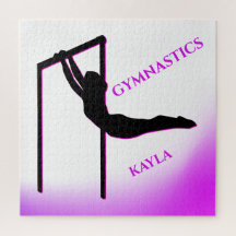 Gymnastics Purple and White Personalised