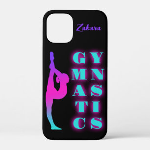 Gymnastics Purple Pink Turquoise Ombre Personalise iPhone 12 Mini Case