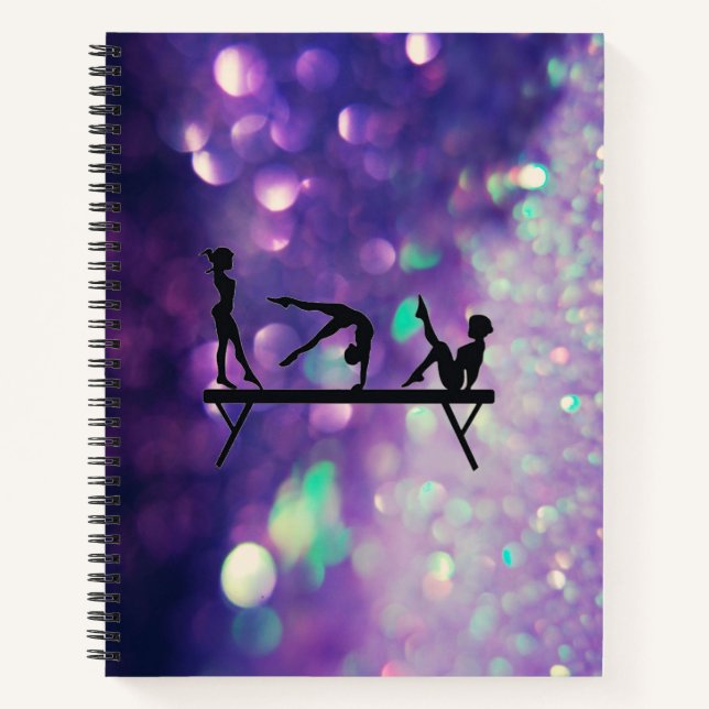 GYMNASTICS Purple Spiral Notebook (Front)
