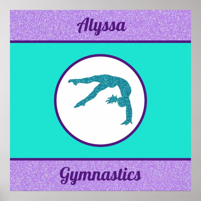 Gymnastics Purple / Turquoise Poster (Front)