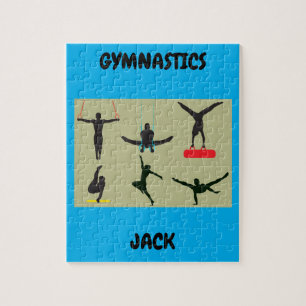 "GYMNASTICS puzzle for boys with personalised name