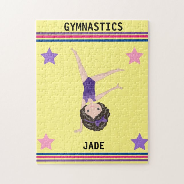 GYMNASTICS PUZZLE FOR GIRLS PERSONALIZED. (Vertical)