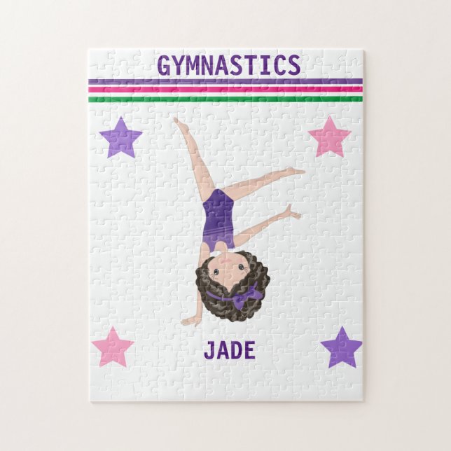 GYMNASTICS PUZZLE FOR GIRLS PERSONALIZED. (Vertical)