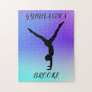 GYMNASTICS PUZZLE with gymnast & custom name.