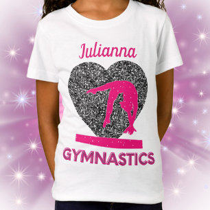 Gymnastics Queen of the Beam and Hearts  T-Shirt