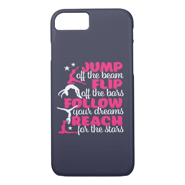 Gymnastics Quote Girl Gymnast Jump Off The Beam Case-Mate iPhone Case (Back)