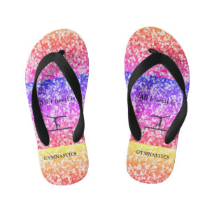 GYMNASTICS Rainbow Coloured Flip Flops for Kids