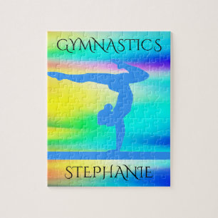 Gymnastics rainbow gymnast puzzle. Personalized. Jigsaw Puzzle