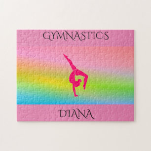 Gymnastics rainbow puzzle with personalised name.
