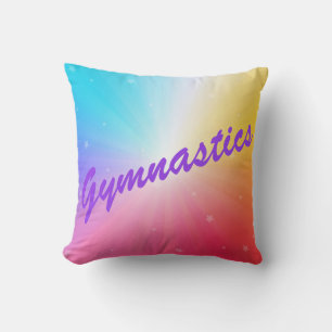 Gymnastics Rainbow Stars Pillow with her Name!