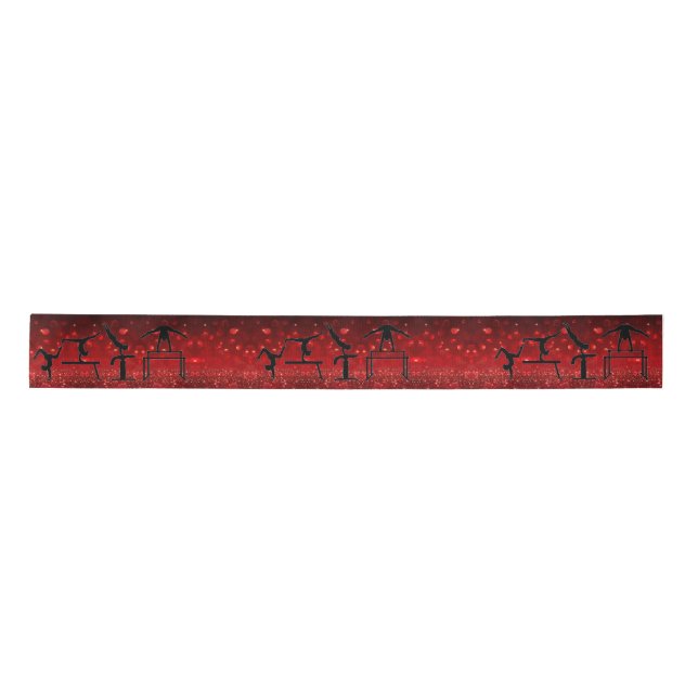 Gymnastics Ribbon Red and Black Satin Ribbon (Front)
