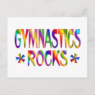 GYMNASTICS ROCKS POSTCARD