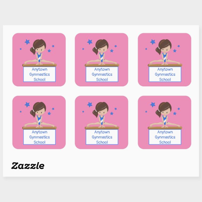 Gymnastics School Class Academy Custom  Square Sticker (Sheet)