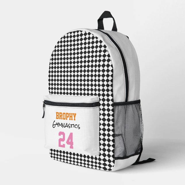 Gymnastics SCHOOL SPORT YEAR Team Colours Colourfu Printed Backpack (Back Corner Right)