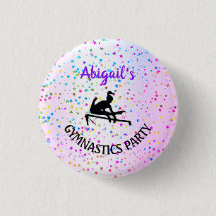 Gymnastics Shades of Colour and Stars All Over 3 Cm Round Badge