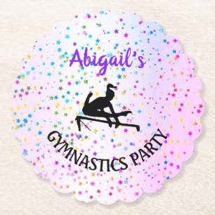 Gymnastics Shades of Colour and Stars All Over Paper Coaster