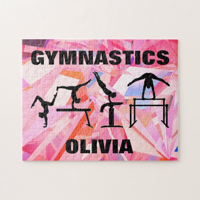 Gymnastics Shattered Abstract Puzzle w/ Name (Horizontal)