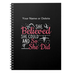 Gymnastics She Believed She Could - Feminist Quote Notebook
