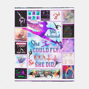 Gymnastics - She believed she could fly Qbs TTA Fleece Blanket