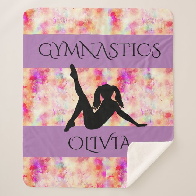 GYMNASTICS SHERPA BLANKET. Personalised name. Blanket (Front)