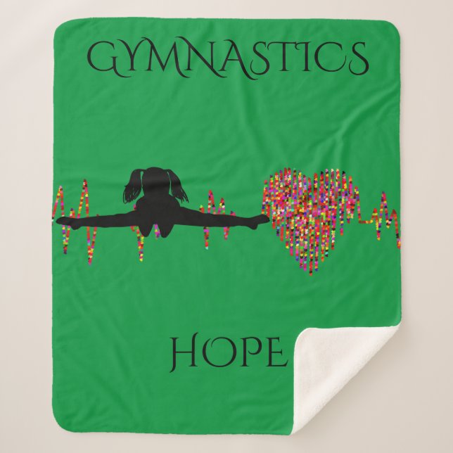 Gymnastics sherpa blanket with personalised name. (Front)