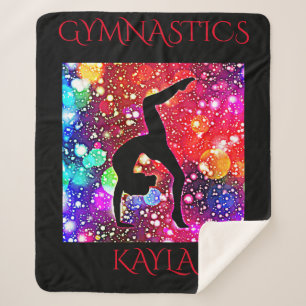 GYMNASTICS SHERPA MEDIUM BLANKET WITH NAME.
