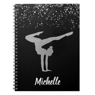 Gymnastics Silver Glitter  Notebook