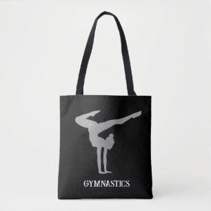 Gymnastics Silver Glitter Personalised Tote Bag