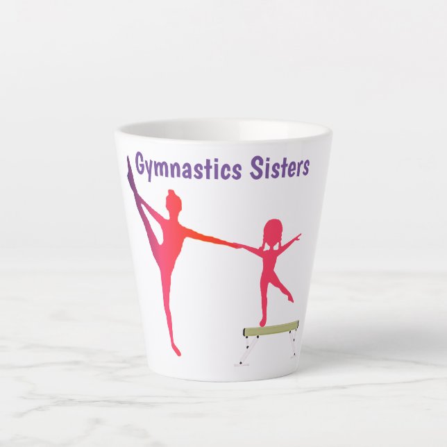 Gymnastics Sisters Latte Mug (Front)