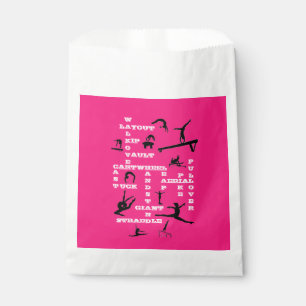 Gymnastics Skills Crossword Pink Favour Bags