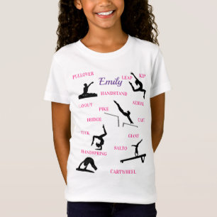 Gymnastics Skills Typography T-Shirt