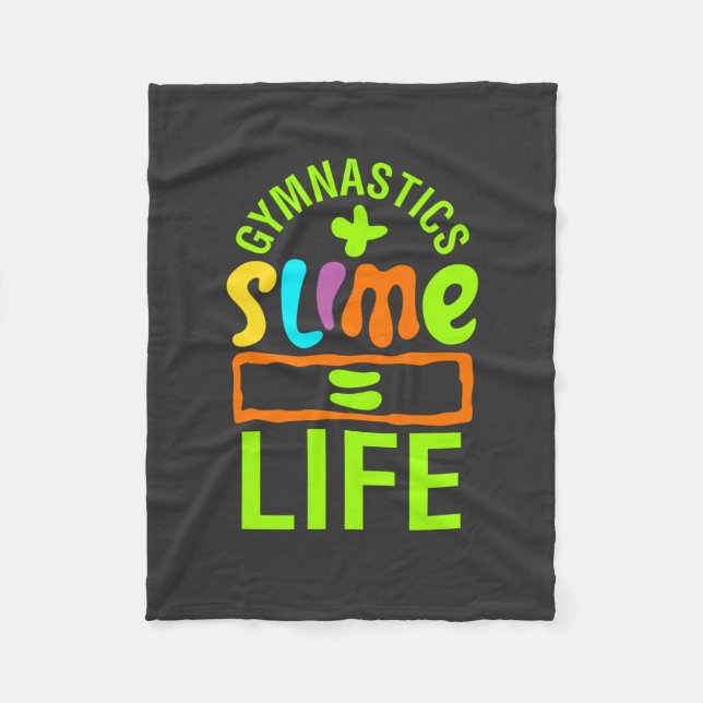 Gymnastics & Slime Fleece Blanket (Front)