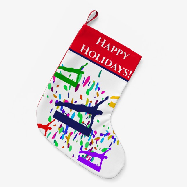 GYMNASTICS SMALL CHRISTMAS STOCKING (Front (Hanging))