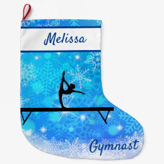 Gymnastics Snowflake Christmas Stocking on Beam
