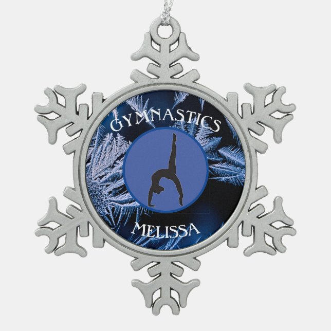Gymnastics Snowflake Framed Ornament (Front)